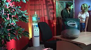 Darina spreads for Paul’s hard fuck then kneels for his golden pee shower