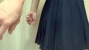 Prim schoolgirl's secret panties hide bell clit anal training