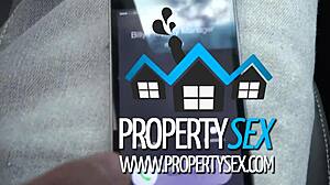 Landlord catches super hot exotic shaved chick squatting then fucks her doggystyle pov