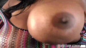 huge ebony tits maserati flicks her wet pussy so damn good