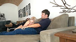 unfaithful wife pounds friend's cock doggystyle by sleeping cuckold!