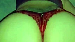Wiggling my big ass in red thong for huge cocks to pound doggystyle
