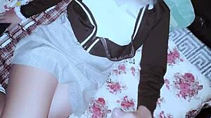 Filling schoolgirl stepsister's tender pussy with hot semen in room homemade