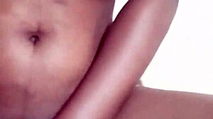 Petite tall skinny Melina impales herself on massive black monster cock