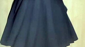 Prim schoolgirl's secret panties hide bell clit anal training