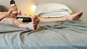 sucking vibrating toy deep while balls get prostate buzzed long