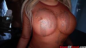 Blonde MILF bounces wildly on masseur's THICK BBC during massage