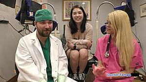 Dr Tampa backstage with Siccos and huge tit Mina Moon in latex