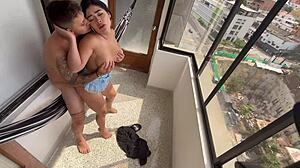 Hardcore Fucking Big Ass Latina Whore Bent Over Apartment Balcony Part 2