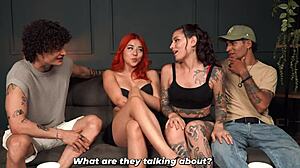 very slutty friends dive into orgy sharing dp in her tight pussy with huge tits