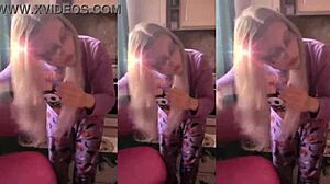 ASMR Blonde with Glasses Brushes Long Hair Using Lollipop