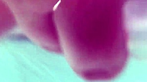 Blonde teen shaved pussy creampie underwater then dildo toys closeup outdoor