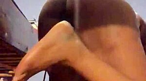 Ebony Milf's Teasing Strip Leads to Monster BBC Deepthroat Creampie