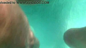Blonde teen shaved pussy creampie underwater then dildo toys closeup outdoor