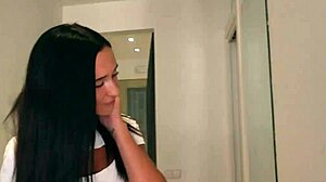 Skinny Mina Moreno's big natural tits bounce in scout cheating fuck 😍🔥