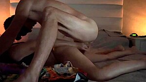 hot athletic babe double penetrated dildo ass cock cums swallows