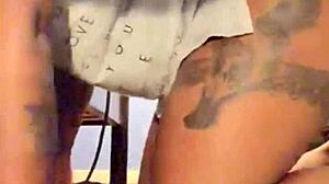 Ebony Milf's Teasing Strip Leads to Monster BBC Deepthroat Creampie