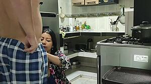 step-nephew bends me over kitchen counter for doggystyle cum before work