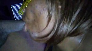 Sexy chocolate babe chokes on monster cock till facial jizz explosion hits