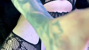 Huge ass shemale in lingerie spreads for close-up trap cock play sexy USA style