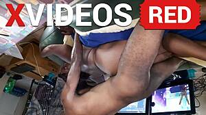 bold ebony bbw milf rides cock cowgirl creampie style