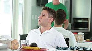 i was shocked when busty stepmom blew me under the table at dinner with family