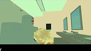 school nerd sucks cock then gets pussy fucked hard in bathroom after blowjob