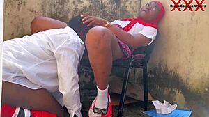 black big cock boyfriend fucks petite classmate hard at principal's window