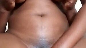 Petite tall skinny Melina impales herself on massive black monster cock