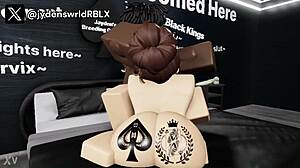 Two eager pawgs line up for deep black breeding sessions