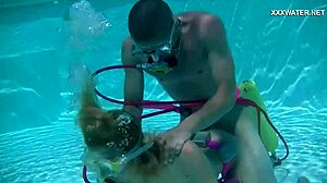 Cruz Blowjobs Cum Everywhere Underwater Pool Petite Tits