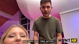 Czech teen girlfriend sucks stranger's cock for new tattoo cash