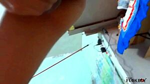 Hot stepmom sneaks into stepson's bed for anal assfucking until door knock interrupts