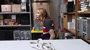 Petite teen pornstar roughed up by burglar with monster cock in full roleplay movie