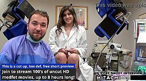 Doctor Sophia Valentina forces hitachi vibes on patient's shaved pussy