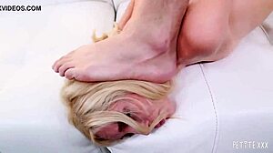 Petite Blonde Bombshell in Lingerie Rides Cock Doggystyle Hardcore