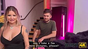 Czech teen girlfriend sucks stranger's cock for new tattoo cash