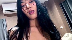 man, she turned christmas night perfect... i shot cum all over her skinny asian face