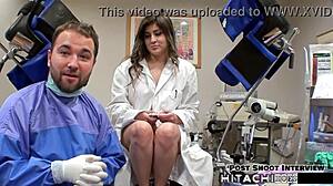 Doctor Sophia Valentina forces hitachi vibes on patient's shaved pussy