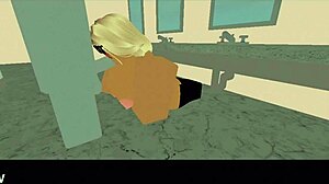 school nerd sucks cock then gets pussy fucked hard in bathroom after blowjob