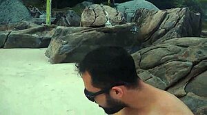 athletic latina milf clit licked outdoors on nudist beach