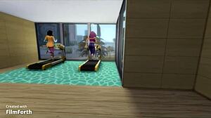 Wife workouts turn interracial cuckold gym sessions with tattooed husband watching