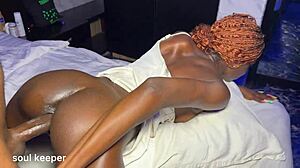 Church Girl's Petite Ebony Pussy Takes Forgotten Load After Doggystyle Ride