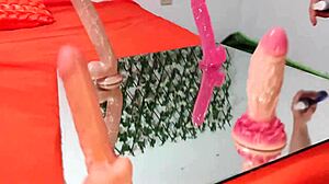 Dirty latina flashes big tits and monster cock in flirty homemade sexology interview class