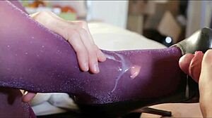 Nylonxtreme Update 28 BLASTS Thick Cum on Lurex Pantyhose Feet