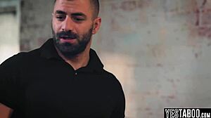 Petite milf criminal bends for anal threesome with parole officer's monster cock