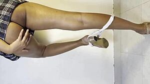 desperate sri lankan college coed squirts wildly on dildo riding for teacher