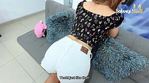 Guy pounds 18yo tight ass then ass to mouth as she squirts on cock