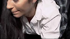 i'm her hot latina stepdad... punishing teen stepdaughter jasmine vega's tight pussy in backseat after shoplifting panties.