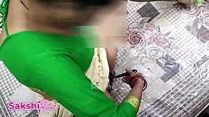 shocked sasur catches indian bahu shaving pussy then fucks her hard